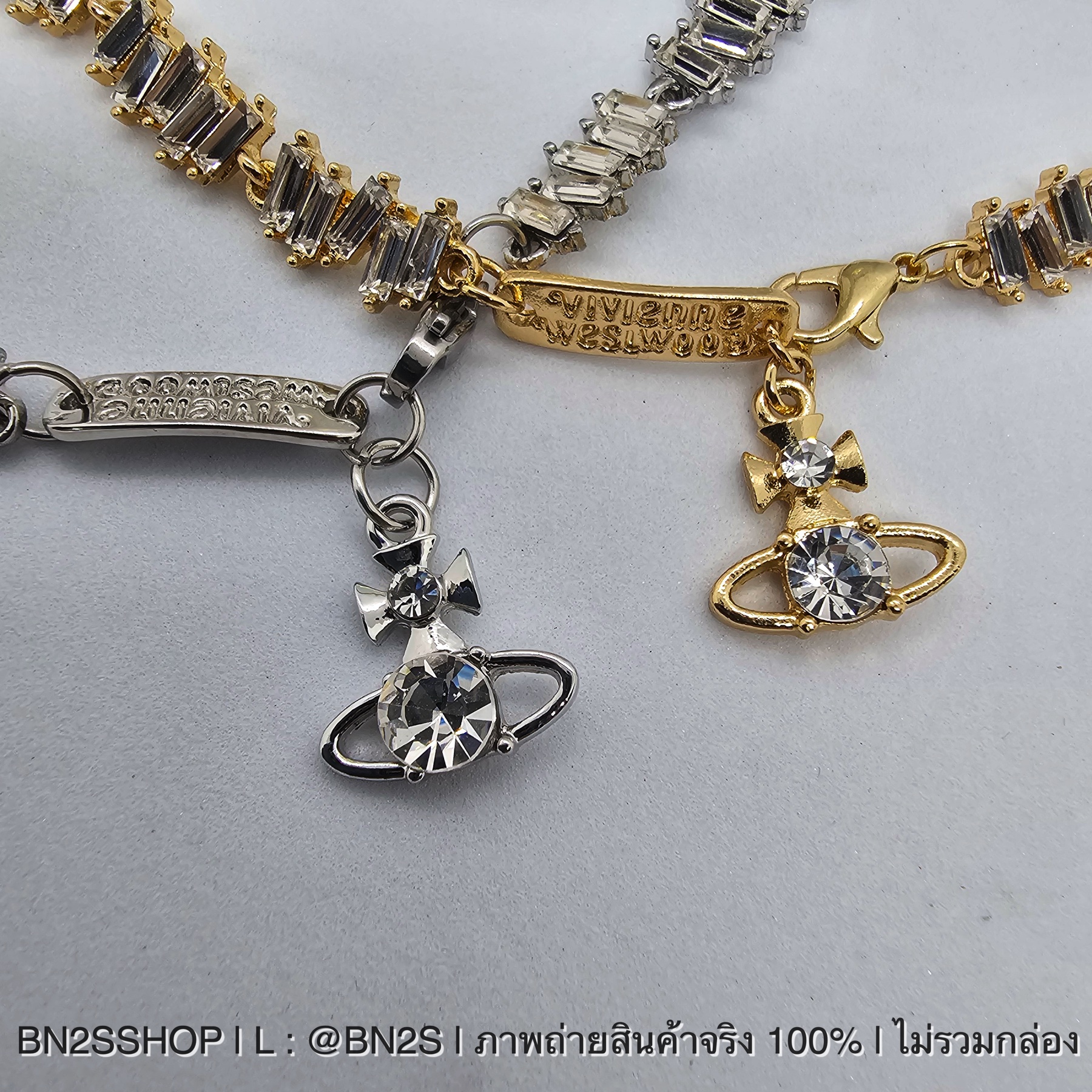 สีทอง | Vivienne Westwood Womens Crystal Molly Choker Necklace สร้อยคอคริสตัล วิวเวียน งานปั๊มแผ่นโลโก้