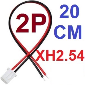 JST XH2.54mm 2Pin 20CM Male Connector Plug With Wire Cable Line 200mm (20cm)