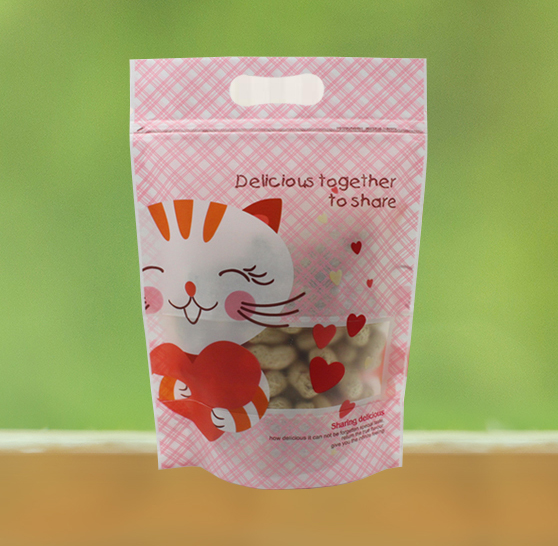 ถุงซิปล็อค ก้นตั้ง ลายน้องแมว(delicious together to share)*****(1 แพค 50 ซอง)*****