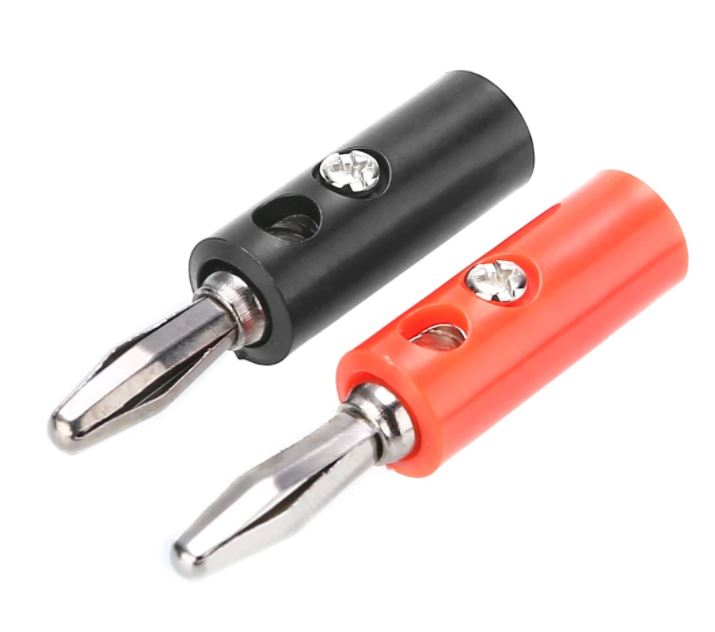 ปลั๊กกล้วย ตัวผู้ 4mm สีแดง Banana plug head 4mm. บานานาปลั๊ก Red color Banana Jack panel Terminal audio accessories