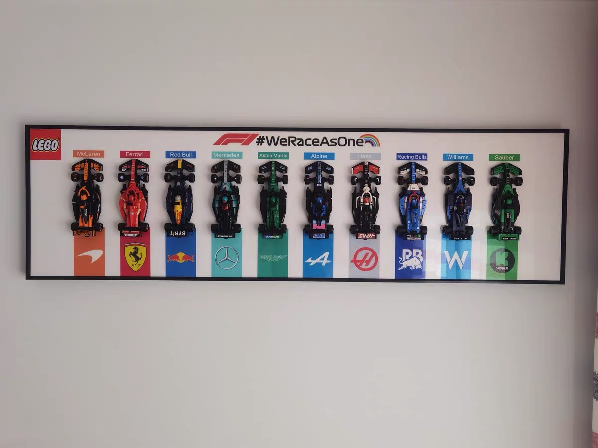 Display frame สำหรับ LEGO Speed Champion F1 10 คัน (สีขาว)