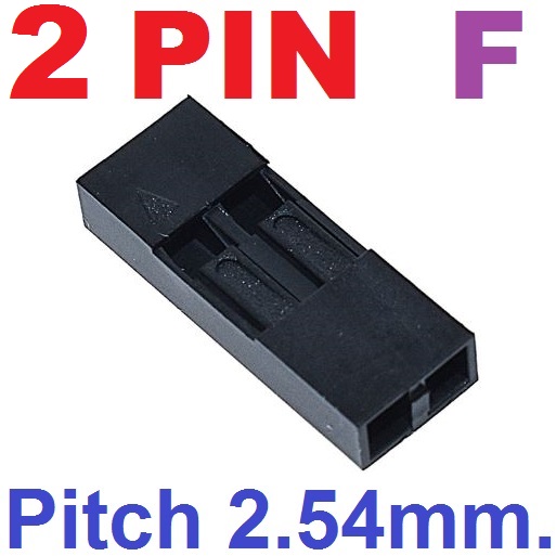 Dupont 2Pin Pitch 2.54mm Shell Housing Female Plug Connector ตัวเมีย