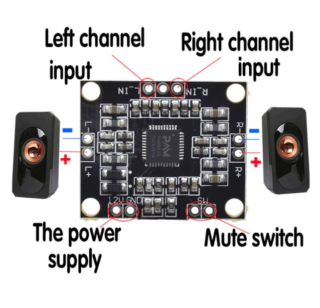 PAM8610 โมดูลขยายเสียง 10วัตต์ คลาสดี สเตอริโอ digital power amplifier board module 2x10W dual-channel stereo class D high power power amplifier board