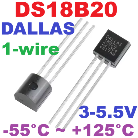 DALLAS18B20 DS18B20 Sensor Electronic Chip Temperature Sensor IC, TO-92 (Size : One Size)