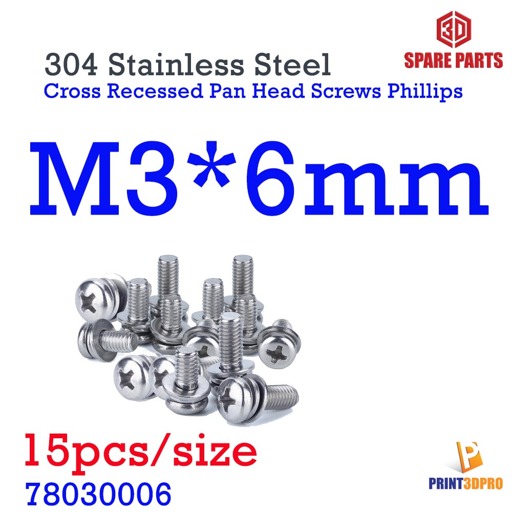 304 Stainless Steel Cross Recessed Pan Head Screws Phillips Screws Bolts With Nut Washer น็อตหัวแฉก