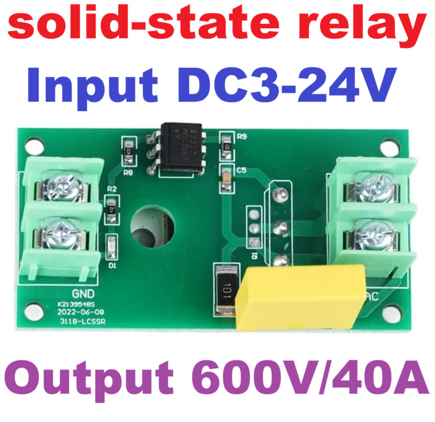1-way thyristor solid-state relay (SSR) switch module optocoupler isolation. SCR Relay Module High Strength DC3 To 24V With Opto Isolator For Appliances