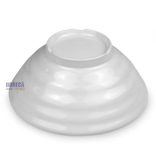 Japanese round bowl with waves, 7.5 inches [cream color] smiling fish