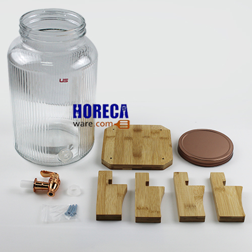 โหลแก้วจ่ายน้ำ 6ลิตร พร้อมขาตั้ง ตรายูเอส