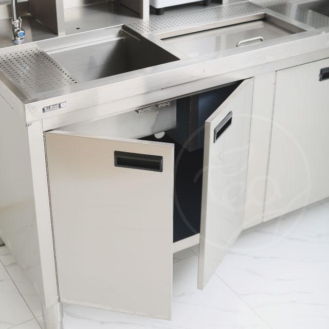 เคาน์เตอร์ซิงค์สแตนเลส ซิ้งค์ล้างจาน ซิ้งค์ล้างของ สำหรับร้านเครื่องดื่ม ร้านชานมไข่มุก จำหน่ายโดย ทีอีเอ