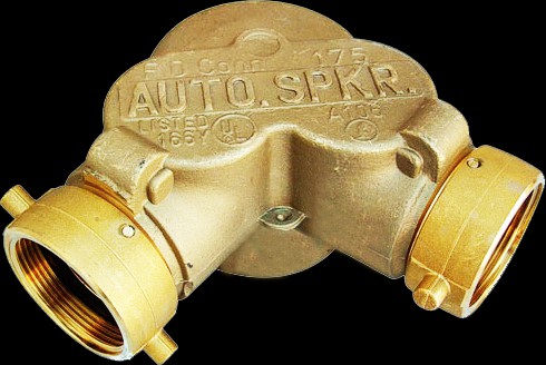 GIACOMINI A105 Y 4"Siamese Straight Double Clapper Two-way Inlets,Fire Department Connection (FDC), UL/FM approved, Italy