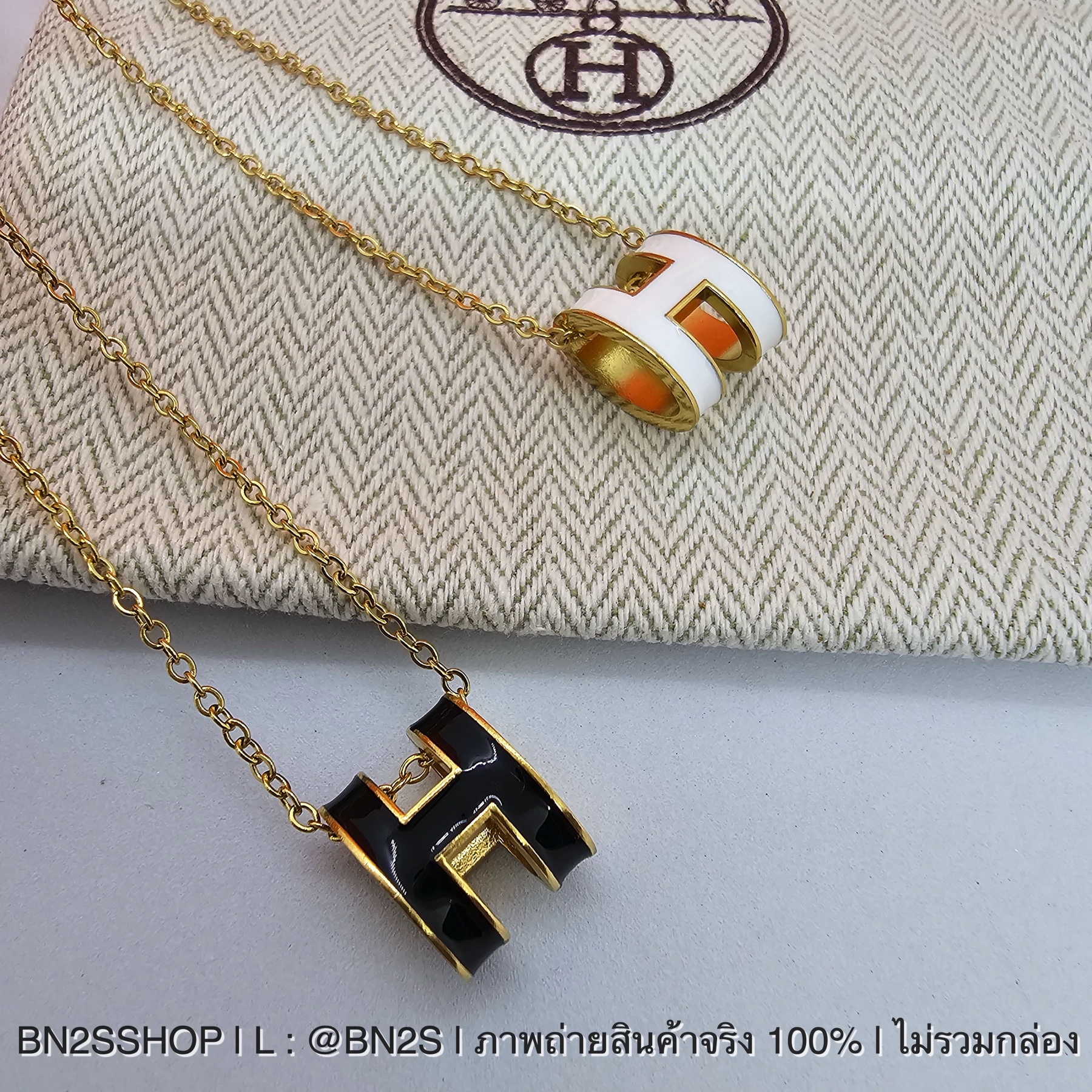 สีดำ | สร้อยคอผู้หญิง Hermes Pop H Necklace