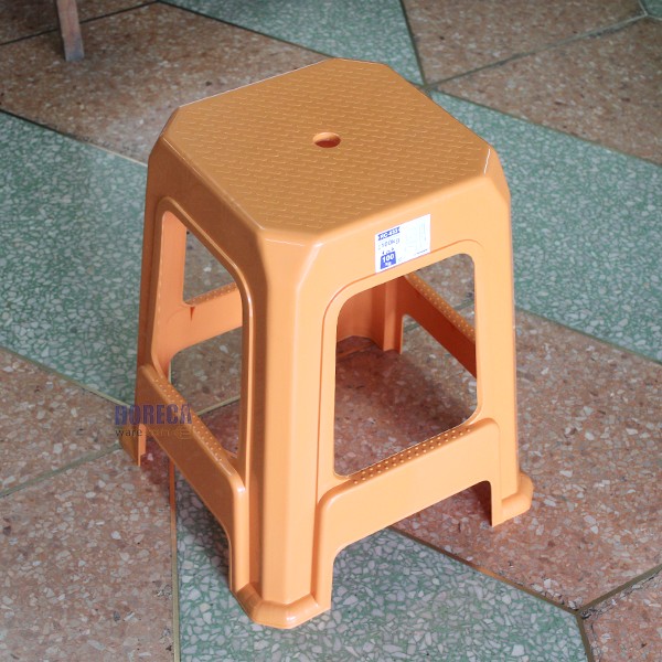 เก้าอี้เหลี่ยม ทรงสูง สีส้ม คีย์เวย์