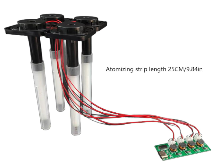 โมดูลสร้างไอน้ำ สร้างหมอก พร้องแท่งดูดซับน้ำครบชุด DC5V Unswitched Four Spray Humidifier Module Atomization Control DIY Ultrasonic Nebulizer TYPE-C Interface