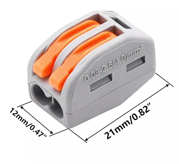 Terminal ต่อสายไฟ PCT-212 Wire Connector 2 Port Lever Conductor Compact Wire Fast Connection Terminal Suitable for Multiple Types of Wires