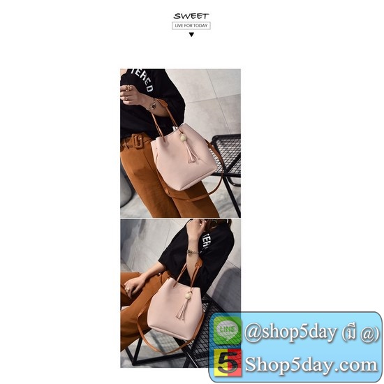 กระเป๋าสะพายไหล่ผู้หญิง ถือได้ พร้อมกระเป๋าใบเล็ก No.105