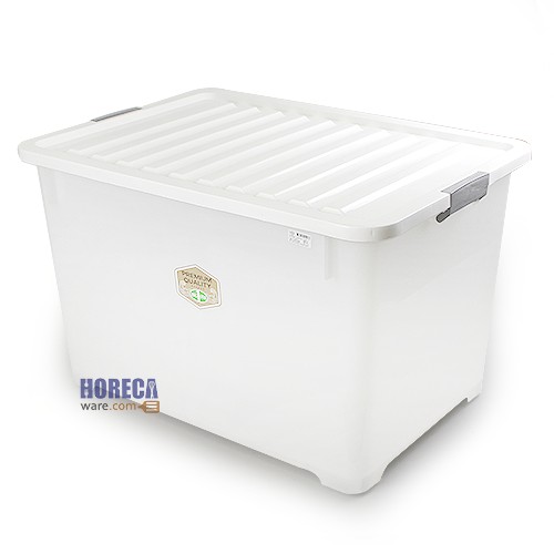 Multipurpose box with wheels, 135 liters, white, Big Plastic brand