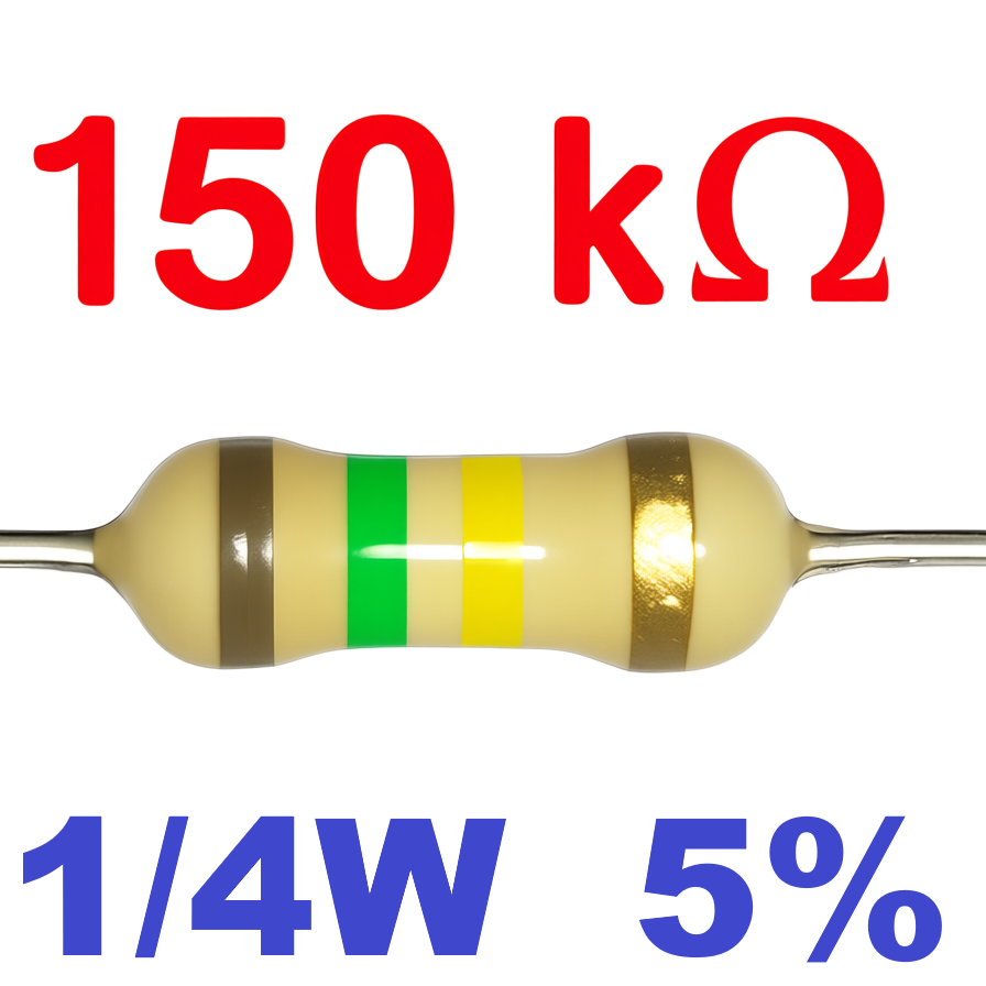 150K 1/4W 5% ตัวต้านทาน แพ็คละ 10 ตัว Carbon Film Fixed Resistor