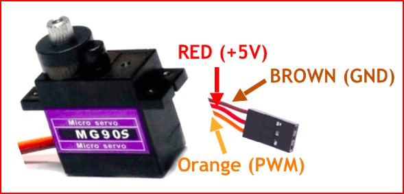 เซอร์โวมอเตอร์ MG90S เฟืองโลหะ หมุน 180 องศา 4.8V-6V Iron Gear Servo motor 180 degree 1.8kg/cm