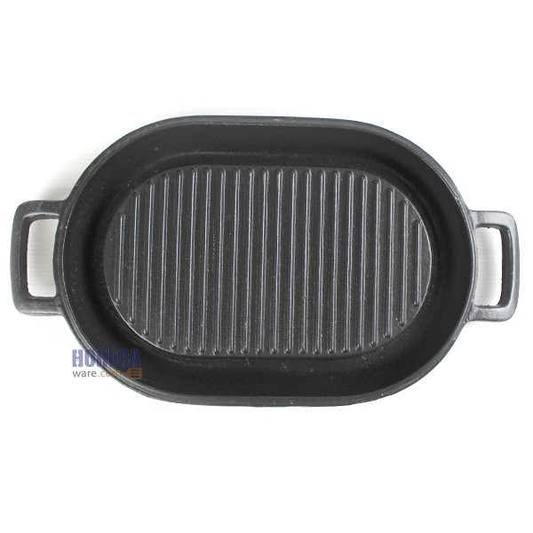 กระทะบาบีคิวทรงรี มีร่องรอบ 2หูจับ ตราแกะ