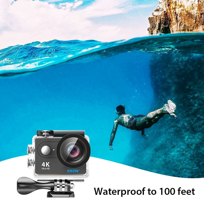 กล้อง EKEN H9R 4K Action Camera เป็นกล้องมีความละเอียดสูง 4K มาพร้อมกับ รีโมทไร้สาย Remote 2.4G ใช้งานได้ไกล 10 เมตร