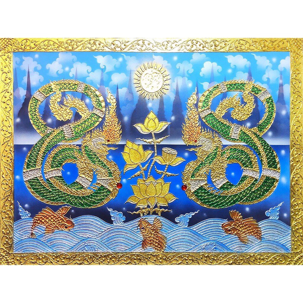 รูปวาดพญานาค รูปภาพติดผนัง รูปภาพเสริมความมั่งคั่ง รูปภาพเสริมมงคล ภาพแต่งบ้านโรงแรม กรอบรูปติดผนัง ตกแต่งผนังห้อง F0009