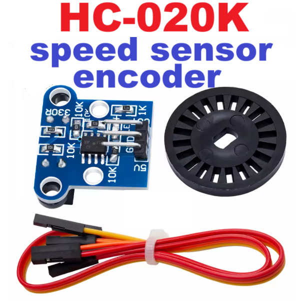 HC-020K Dual module encoder Optical Wheel Encoder for Smart Car พร้อมสายไฟ เซ็นเซอร์นับรอบ นับจำนวน ตรวจจับวัตถุผ่าน ก้ามปู