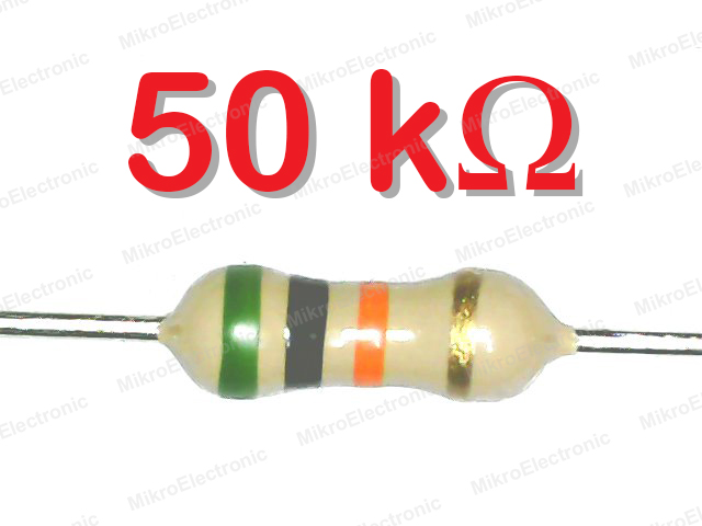 50K 1/4W 5% ตัวต้านทาน แพ็คละ 10 ตัว Carbon Film Fixed Resistor