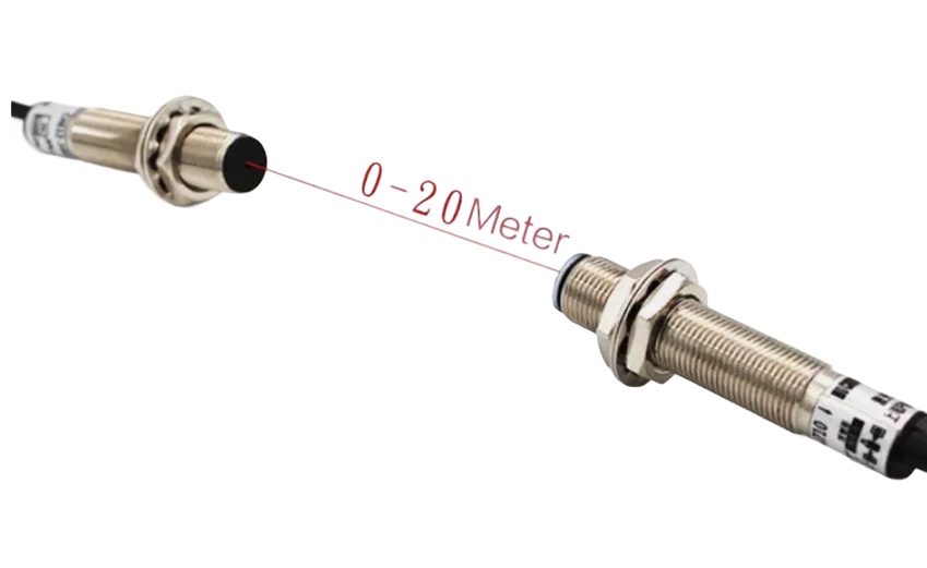 M12 Laser photoelectric Switch Waterproof E3F-20N2/20L 6-36V DC NPN NC. 20m Detection Distance Visible Light Sensor