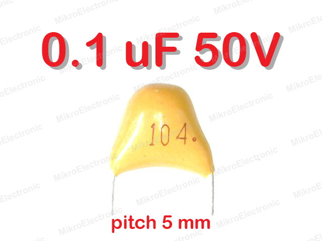 0.1uF 50V Ceramic Multilayer Capacitor Pitch 5.0mm for General Use (100nF)