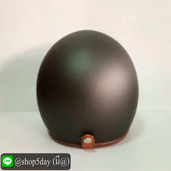 🔥หมวกกันน็อควินเทจคลาสสิค ราคาถูก รุ่นLB สีเทาเข้มด้าน คิ้วน้ำตาล ผ้าน้ำตาล