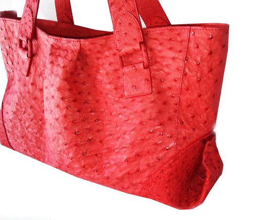 กระเป๋าสะพายหนังนกกระจอกเทศแท้ สีแดง รหัส OSW330H-RE