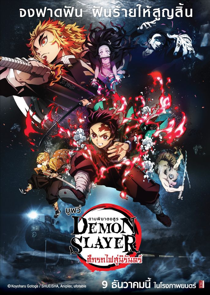 [Poster 2 ด้าน : ขนาด 27.50 x 39.37 นิ้ว] Kimetsu no yaiba The Movie : Mugen Train