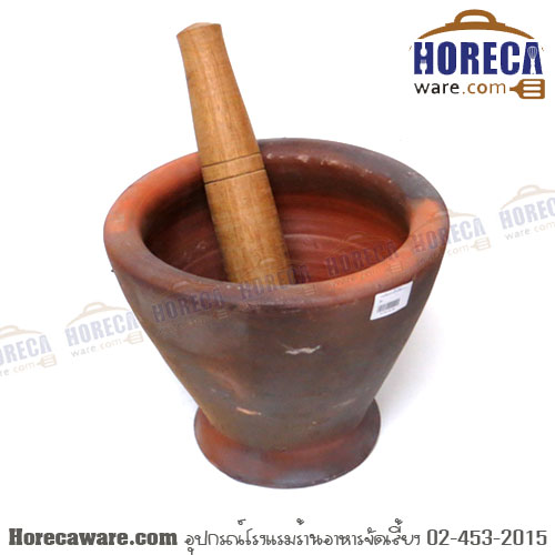 9-inch clay mortar and pestle ** not shipped [sila-11-9]