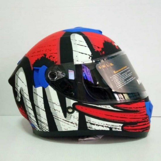 Mamoru หมวกกันน็อคหุ้มคาง ราคาถูก รุ่น mamoru cream สีแดงด้าน-ดำ แว่น 2 ชั้น นวมภายในถอดซักได้