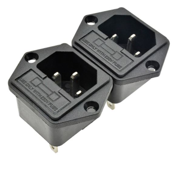 AC-03 Plug AC Power Socket 10A 250VAC 3 Pin Fuse Holder