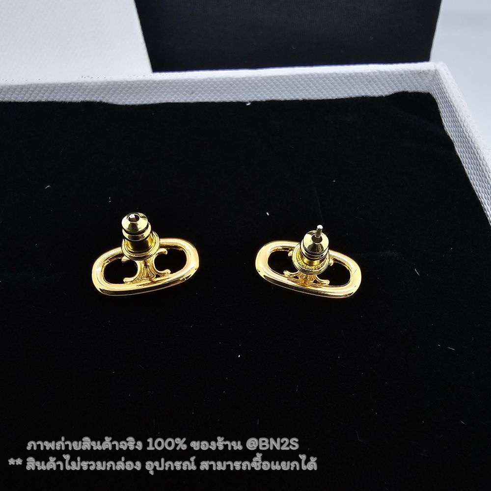 CELINE MAILLON STUDS EARRINGS ต่างหูซีลีน รุ่น สตั๊ด อะไหล่ทอง รุ่นนี้งานระดับไฮเอน งานทองเหลือง ปัดเงางานสวย รับประกัน ไม่รวมกล่องน้า ราคา 189฿
