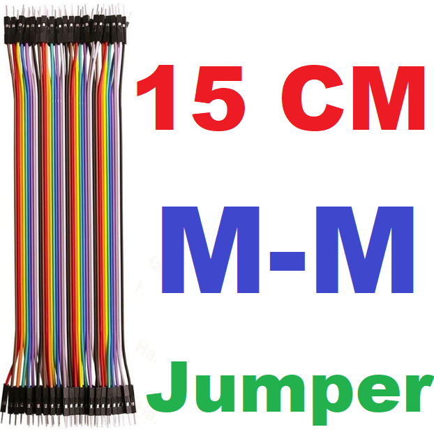 สายจั๊ม ผู้-ผู้ 15 cm Jumper Wire M-M (Male to Male) สายแพ 15cm จำนวน 40 เส้น Cable Dupont