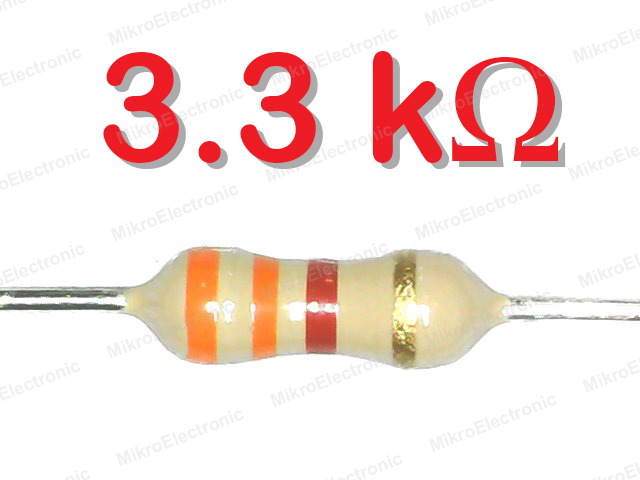 3.3K 1/4W 5% ตัวต้านทาน แพ็คละ 10 ตัว Carbon Film Fixed Resistor
