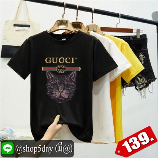 🔥 Guoci เสื้อยืดแขนสั้นยอดฮิต ใส่ได้ทั้งหญิงและชาย ‼️