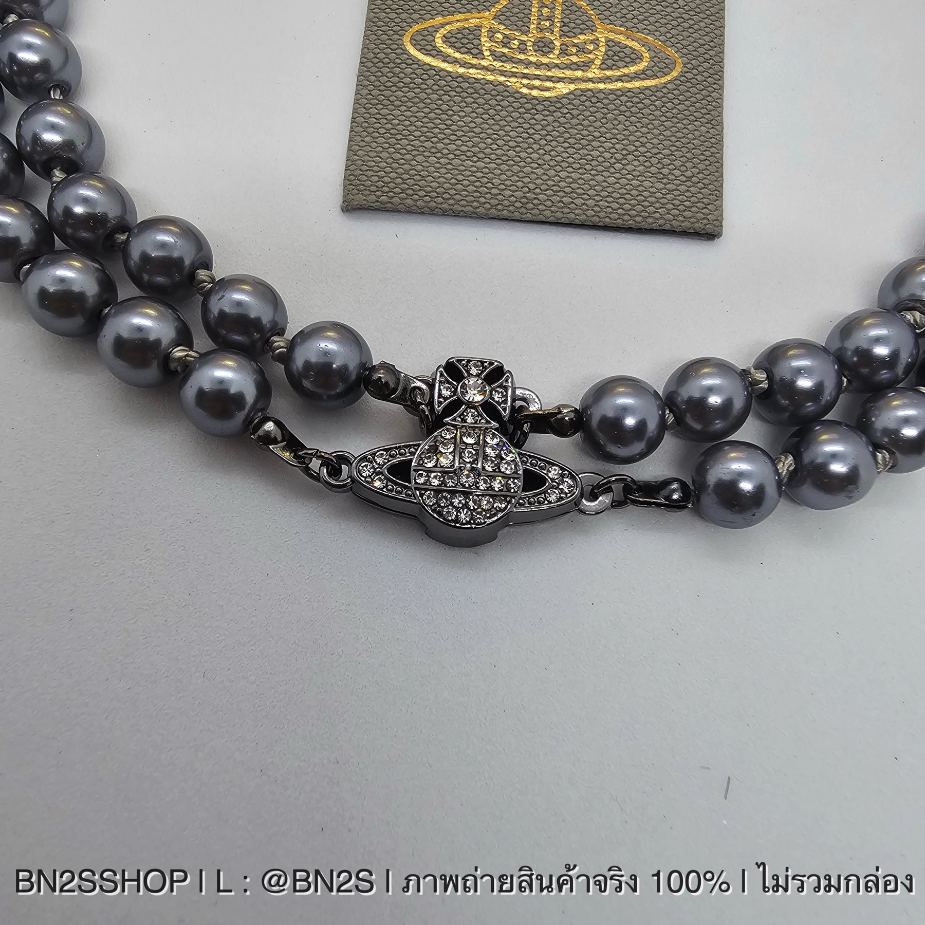 Vivienne Westwood Graziella embellished choker สร้อยคอโชกเกอร์ ไข่มุกสองเส้น ไข่มุกสีดำ
