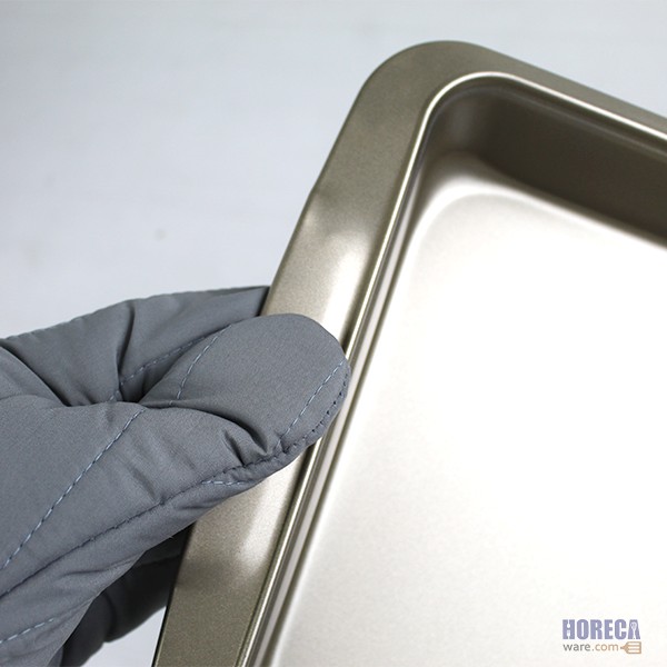 ถาดอบเทปล่อนมีที่จับ ทรงลึก 39x26x5 ซม. ตราเอ็มเวล