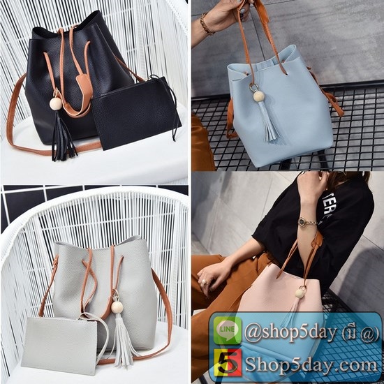 กระเป๋าสะพายไหล่ผู้หญิง ถือได้ พร้อมกระเป๋าใบเล็ก No.105