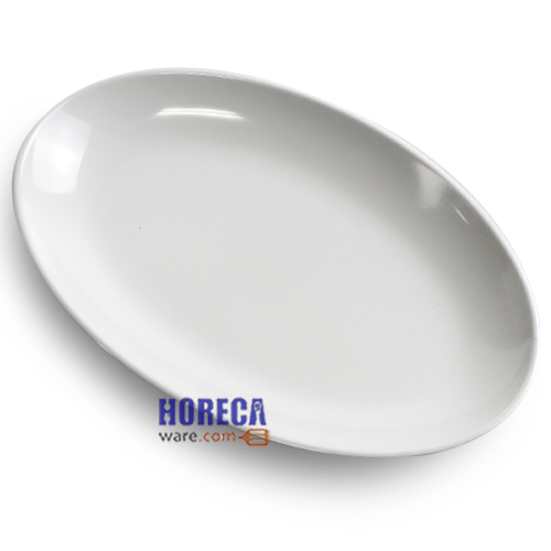 10-inch oval plate, white, SB brand