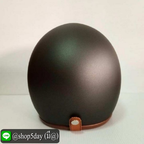 AVEX หมวกกันน็อควินเทจคลาสสิค ราคาถูก รุ่นLB สีเทาด้าน คิ้วน้ำตาล ผ้าน้ำตาล พร้อมชิวBUBBLE สีทูโทน