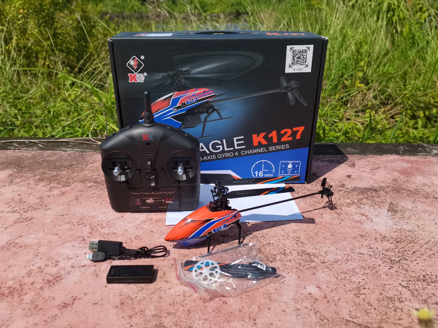 WL-TOYS XK K127 EAGLE เฮลิคอปเตอร์บังคับวิทยุ 4 CH ระบบ FBL 2.4GHZ สินค้าชุดพร้อมเล่น
