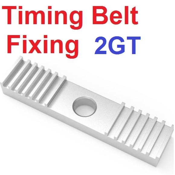 ที่ยึดสายพาน ใช้กับสายพาน 2GT 6mm Aluminum Block Timing Belt Fixing Piece 9*40*5mm Tooth Pitch 2mm Clamp Fixed Clip For 3D Printer Timing Belt Width 6mm