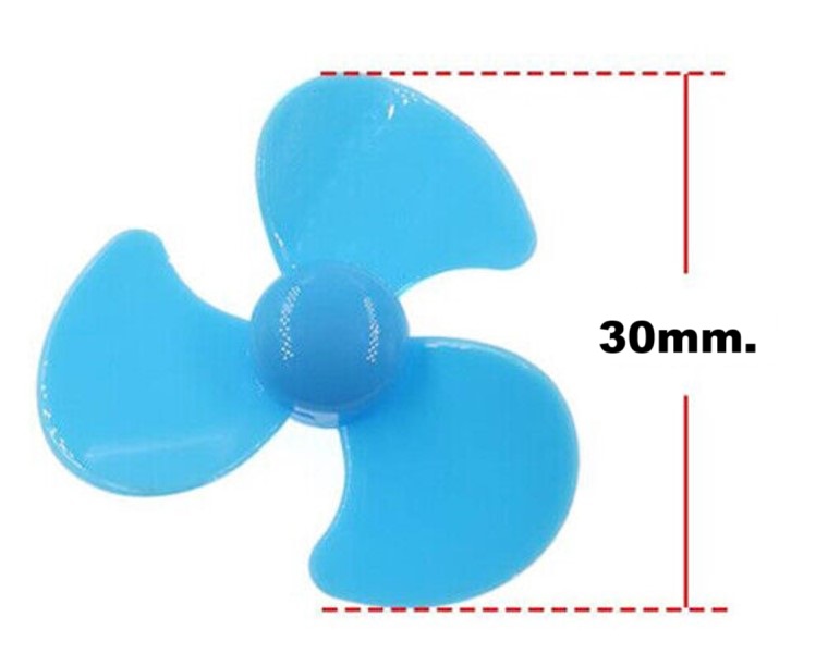 Blue Mini 30 มม. 3-Blade Plastic Propellers with 1.95 mm Hole for Toys Model