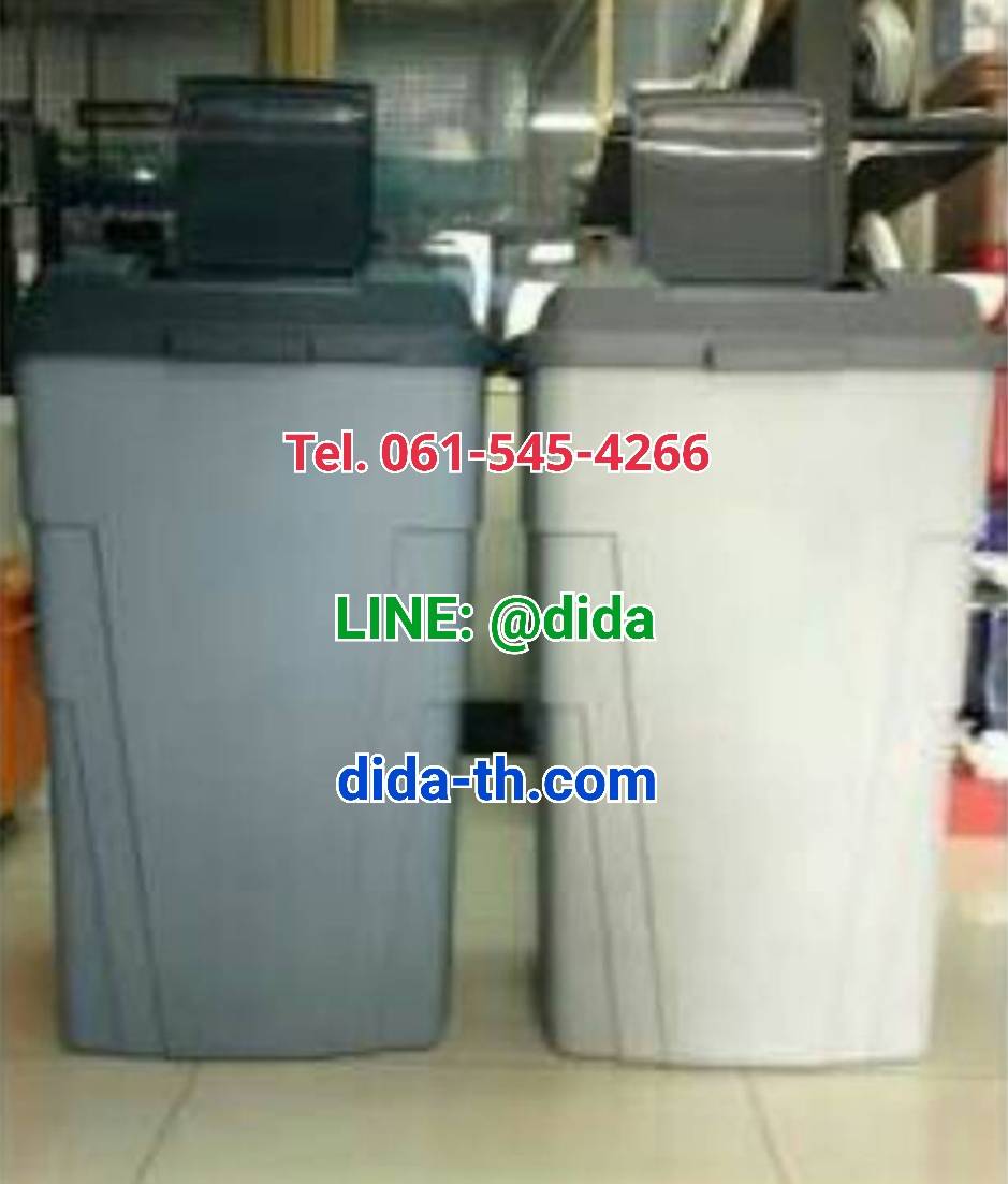 ถังขยะมีล้อเข็นขนาด 120 ลิตร รุ่นมีฝาเปิด สีเทา