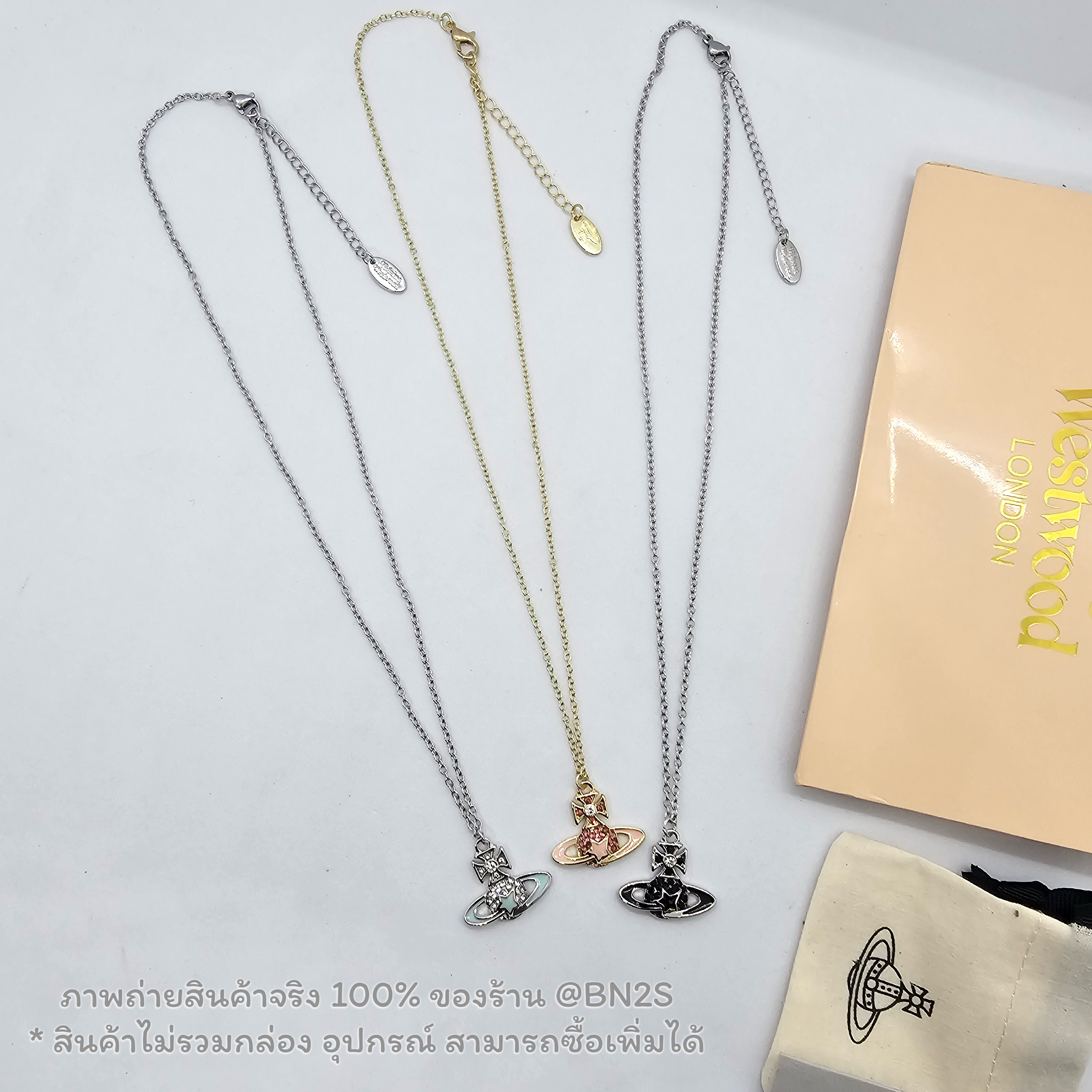 สีชมพู | สร้อยคอผู้หญิง วิเวียน รุ่น Vivienne Westwood Darlene Crystal Star Pendant จี้ดาวเสาร์ พร้อมดาว ประดับคริสตัล พร้อมส่ง