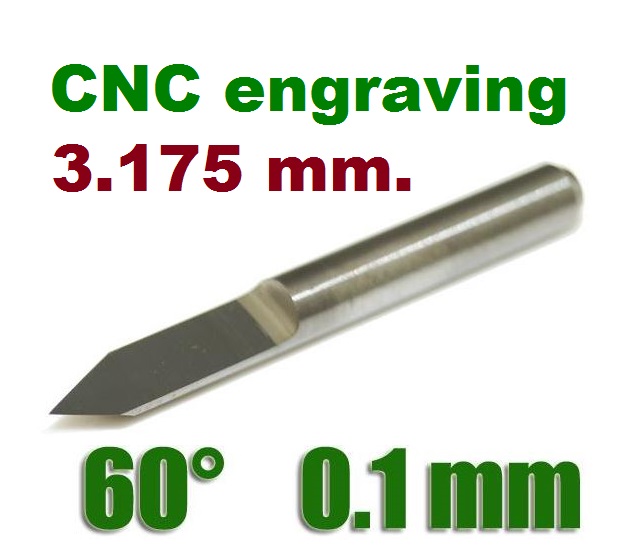 ดอกกัด Carbide PCB Board 60Degree 0.1mm Engraving Bits CNC Router Tool V-shape Diameter 3.175mm